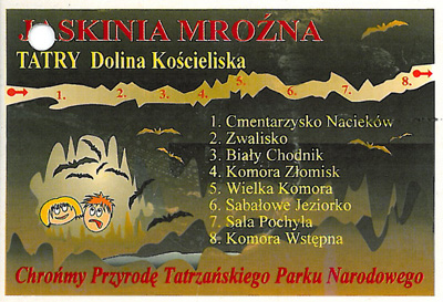 Jaskinia Mroźna - bilet 1998