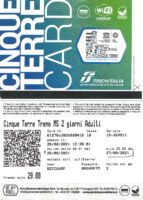Karta wstepu i przejazdowa - Parco Nazionale Delle Cinque Terre - Włochy